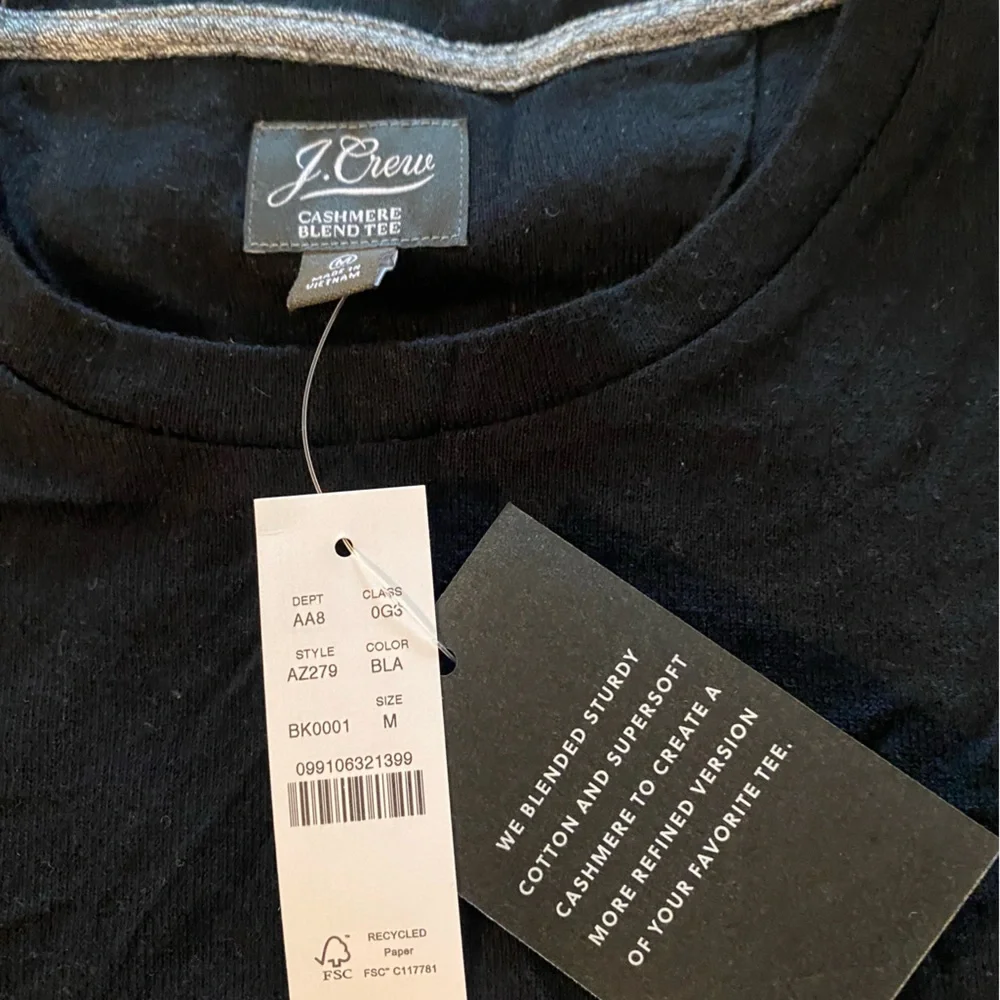 Jcrew Men's Black Cotton Cashmere Long Sleeve Shirt Size M